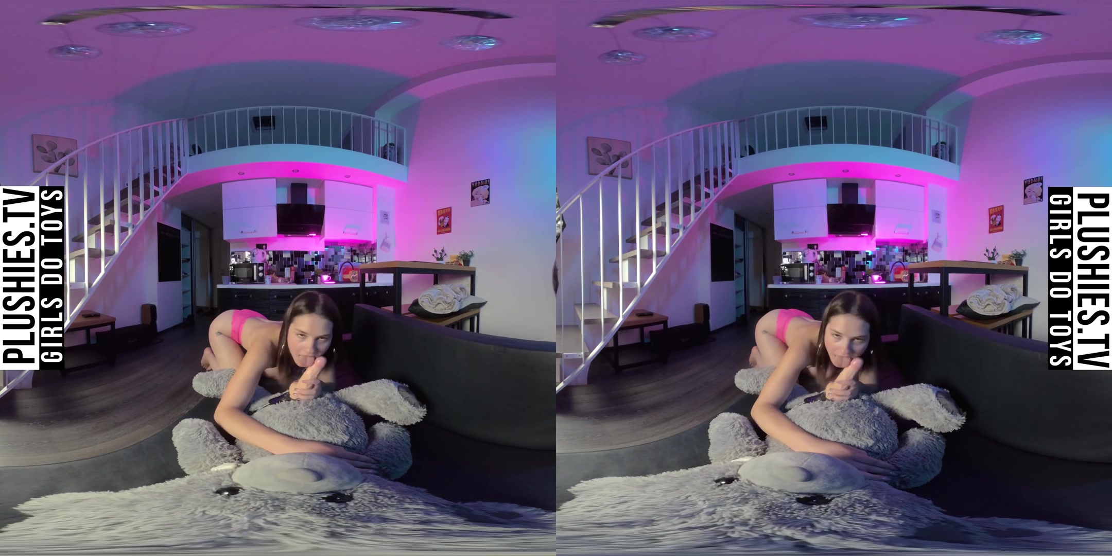 Euphoria - Strapon Sex In The Kitchen With Teddy Bear - PlushiesVR