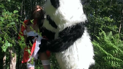 cutie engulfing biggest rod in the woods toy bear