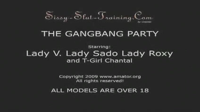Sissy gangbanged by 3 ladies