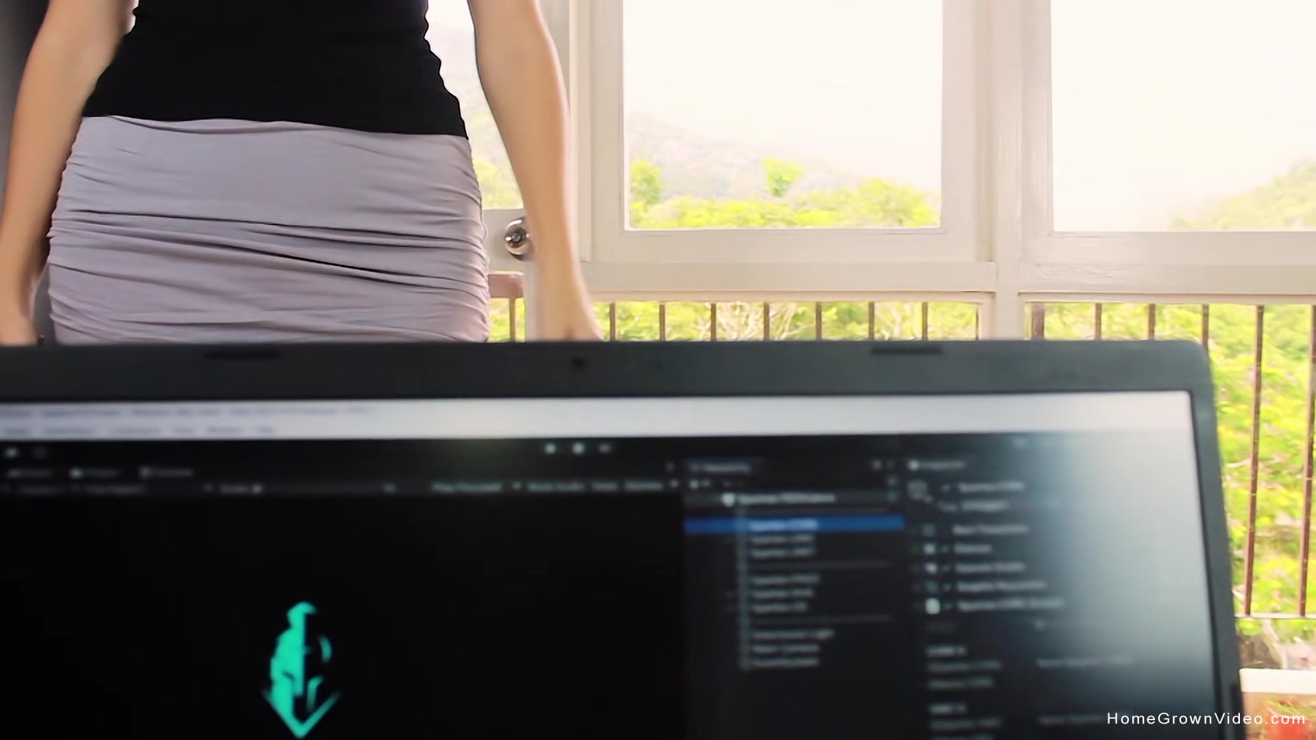 Julia is a professional woman who's always busy, but her man's cock comes first!