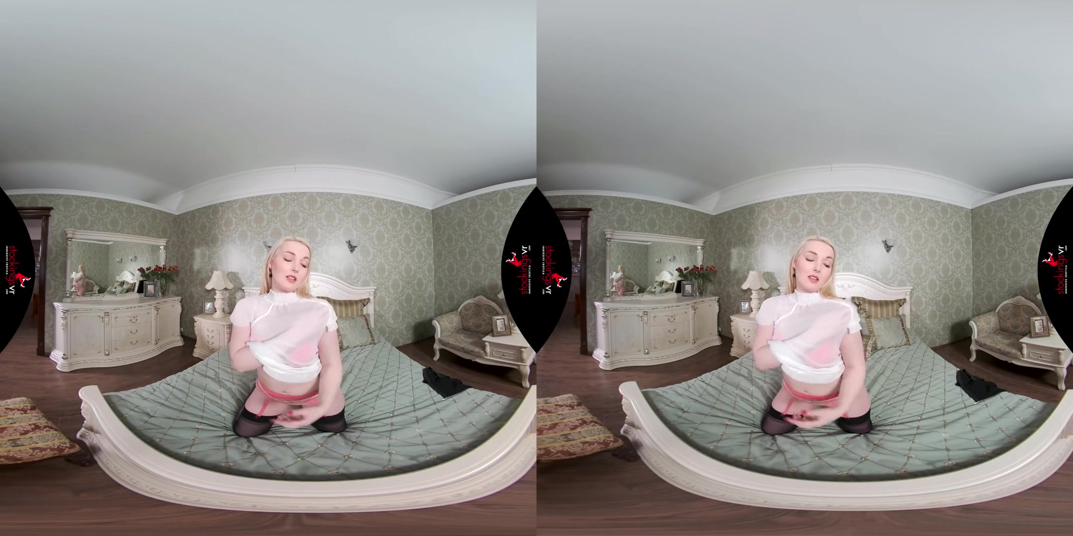 Lovita's Leg Show - Beautiful Blonde Solo with Great Legs in Stockings