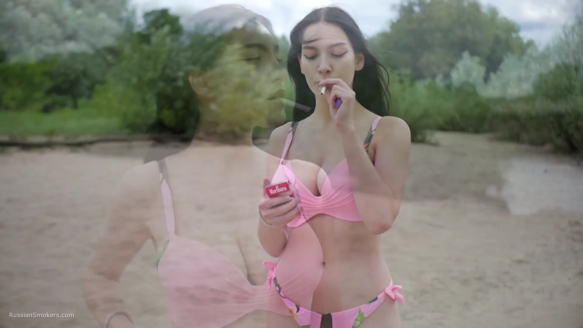 Smoking Marlboro Red On The Beach