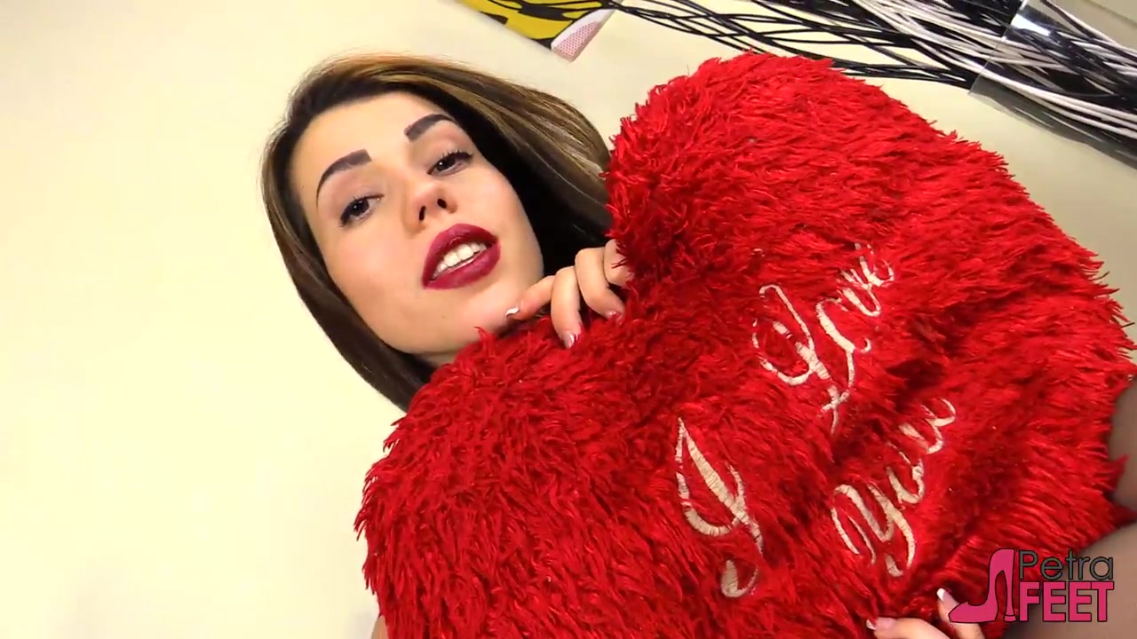 Gorgeously seductive Petra in black stockings wishes you a happy Valentine's Day