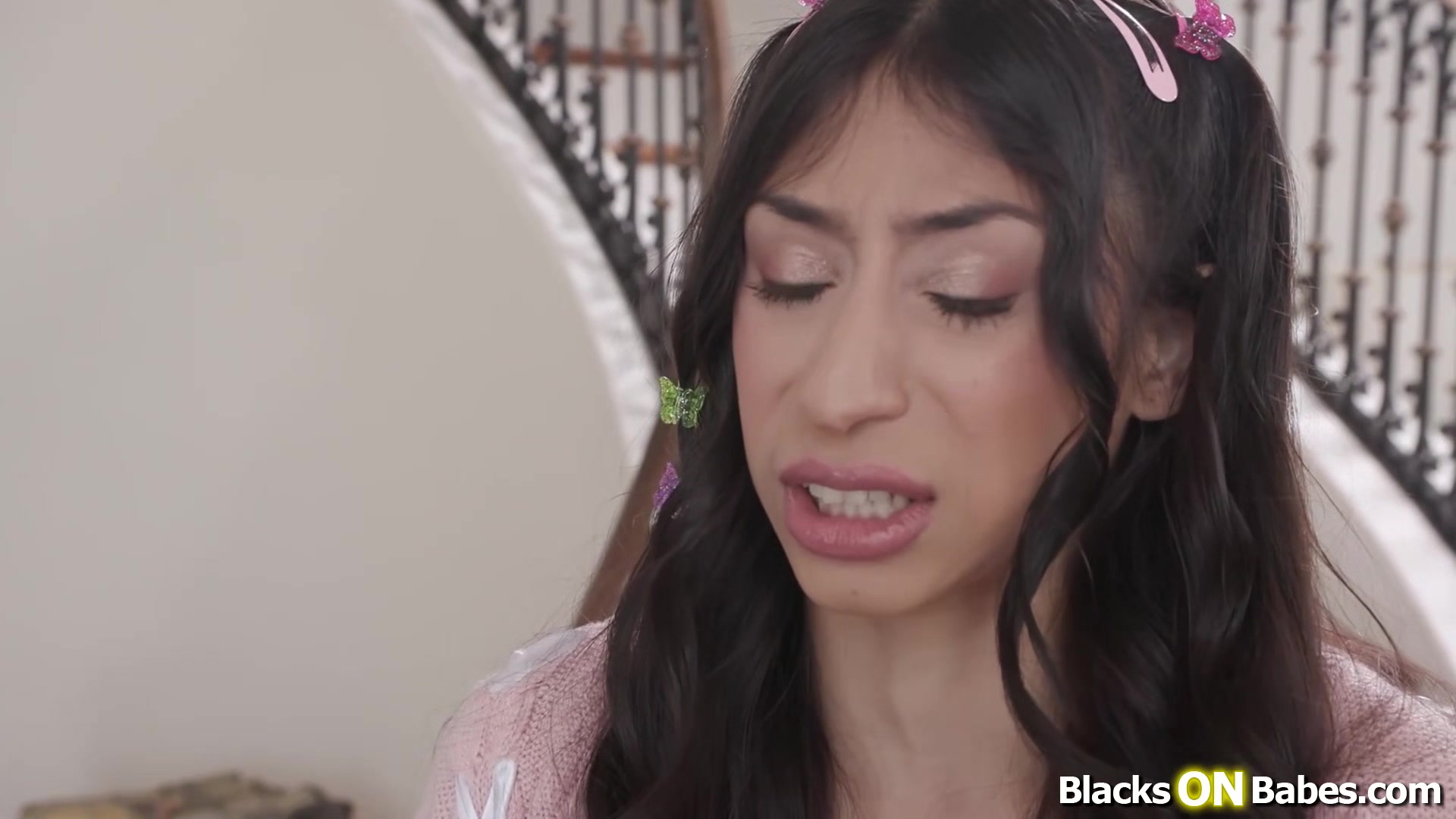 Teen stepdaughter trying out her stepdads big black cock