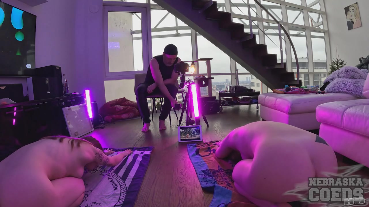 Muna With Her Friend Lil Stefani Doing Naked Yoga Together With Behind The Scenes Camera