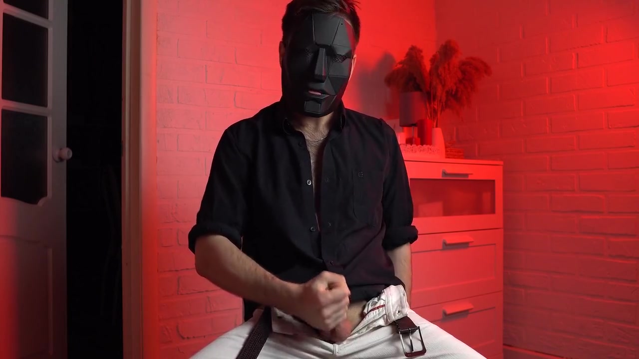 Masked Handsome Man Noel Dero Watches Kinky Porn And Jerks Off. Loud Moans And Orgasm Of A Young Guy