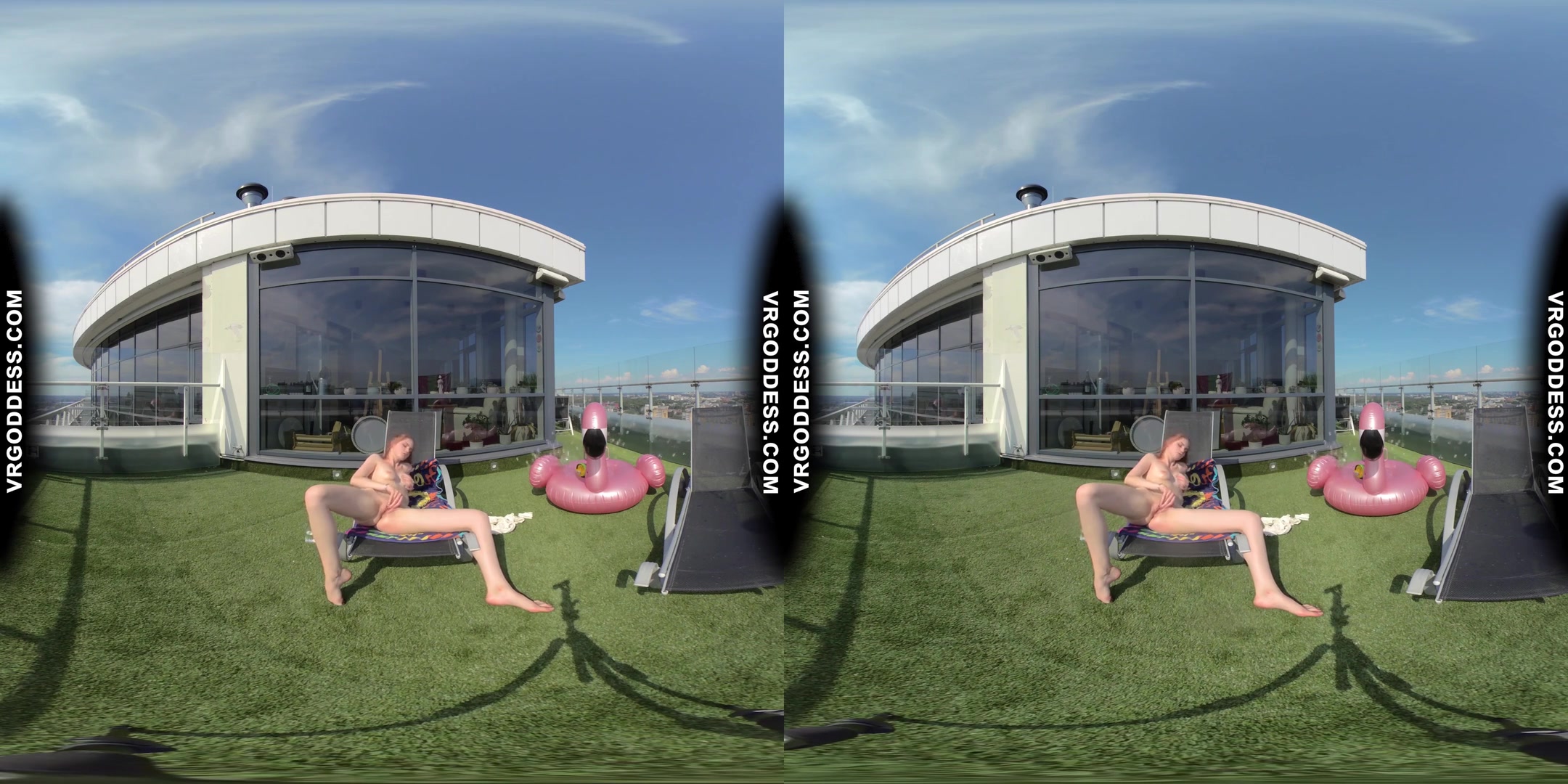Summertime Naked Teen Sunbathing Babe Margarita Enjoying Herself In Bubbles In Sun
