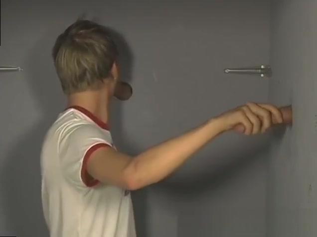 Cute boy sucking dick in gloryhole