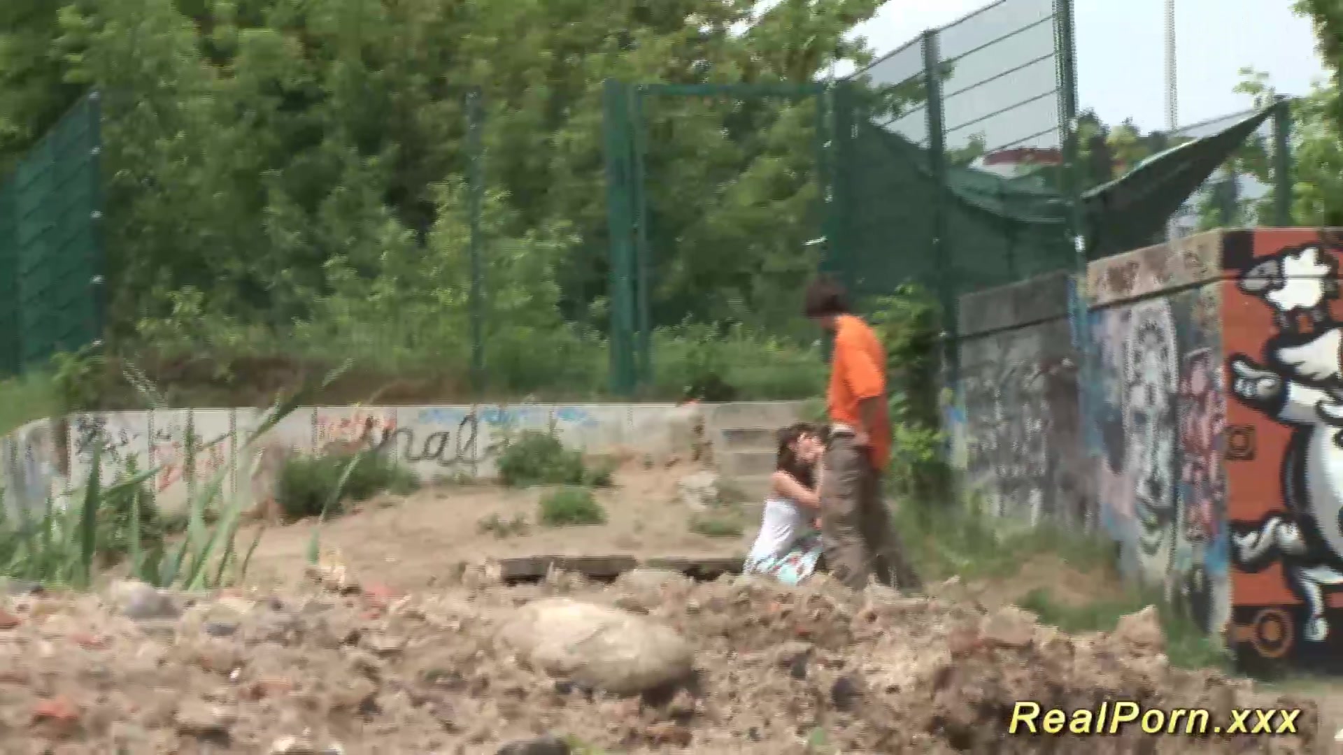 amateur couple fucking on public place