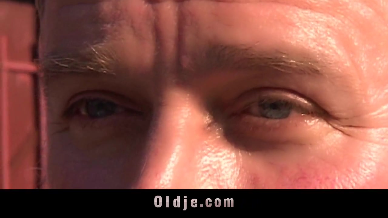 Sexy teen 18+ blonde fucks horny old man outdoor