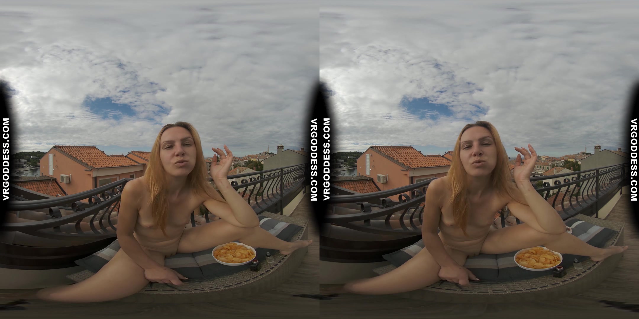 Hot Ginger Lea Naked Mukbang ASMR Chip Eating With A Nice View