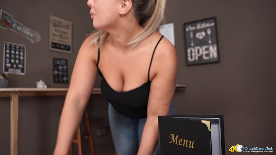 Coffee Shop Cleavage - DownblouseJerk