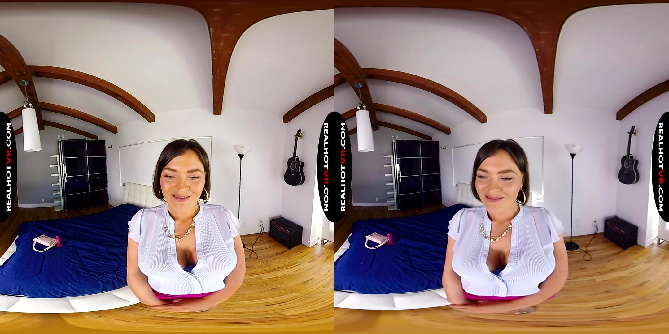 Krissy Lynn in Fucking & Sucking My Big Tit Stepmom Behind Step dads Back - RealHotVR