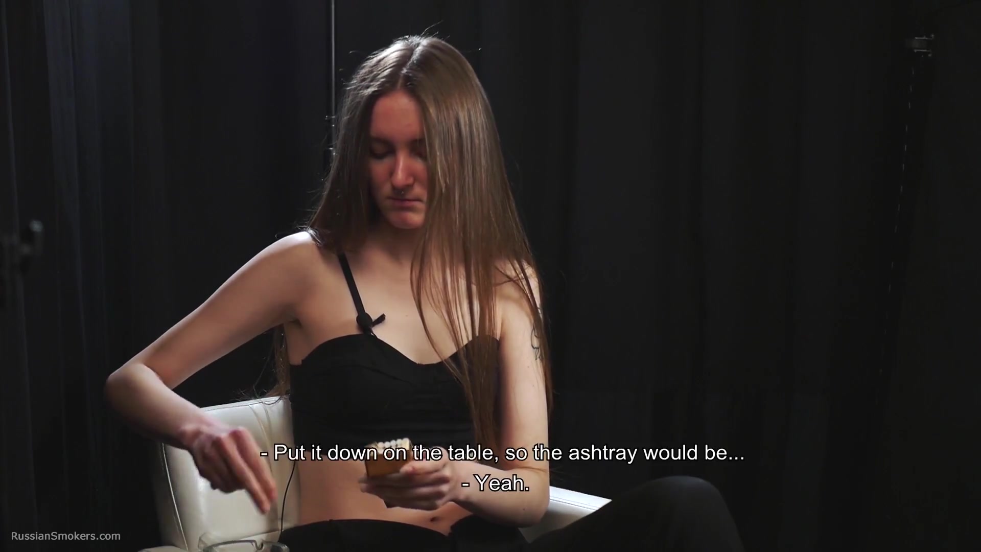 18 Y.O. Margarita Is Smoking Two 120mm Cigarettes And Givving An Interview About Smoking