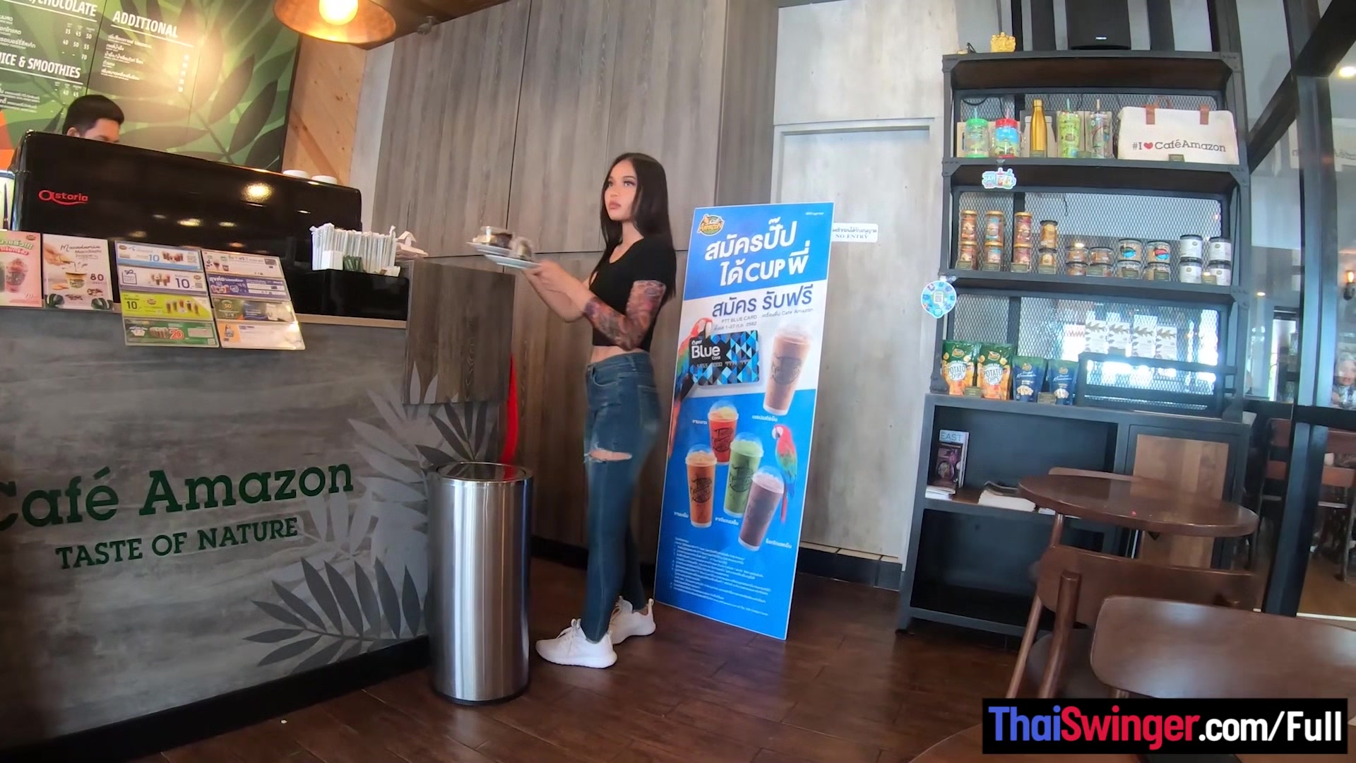 Starbucks coffee date with gorgeous big ass Asian teen 18+ girlfriend