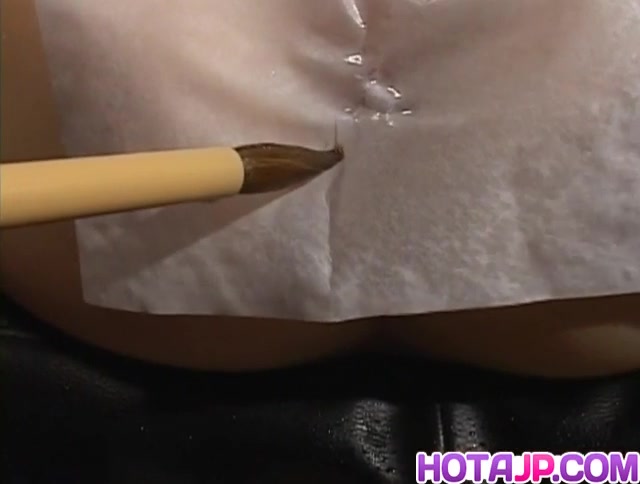 Kasumi Uehara has lace lingerie cut over twat