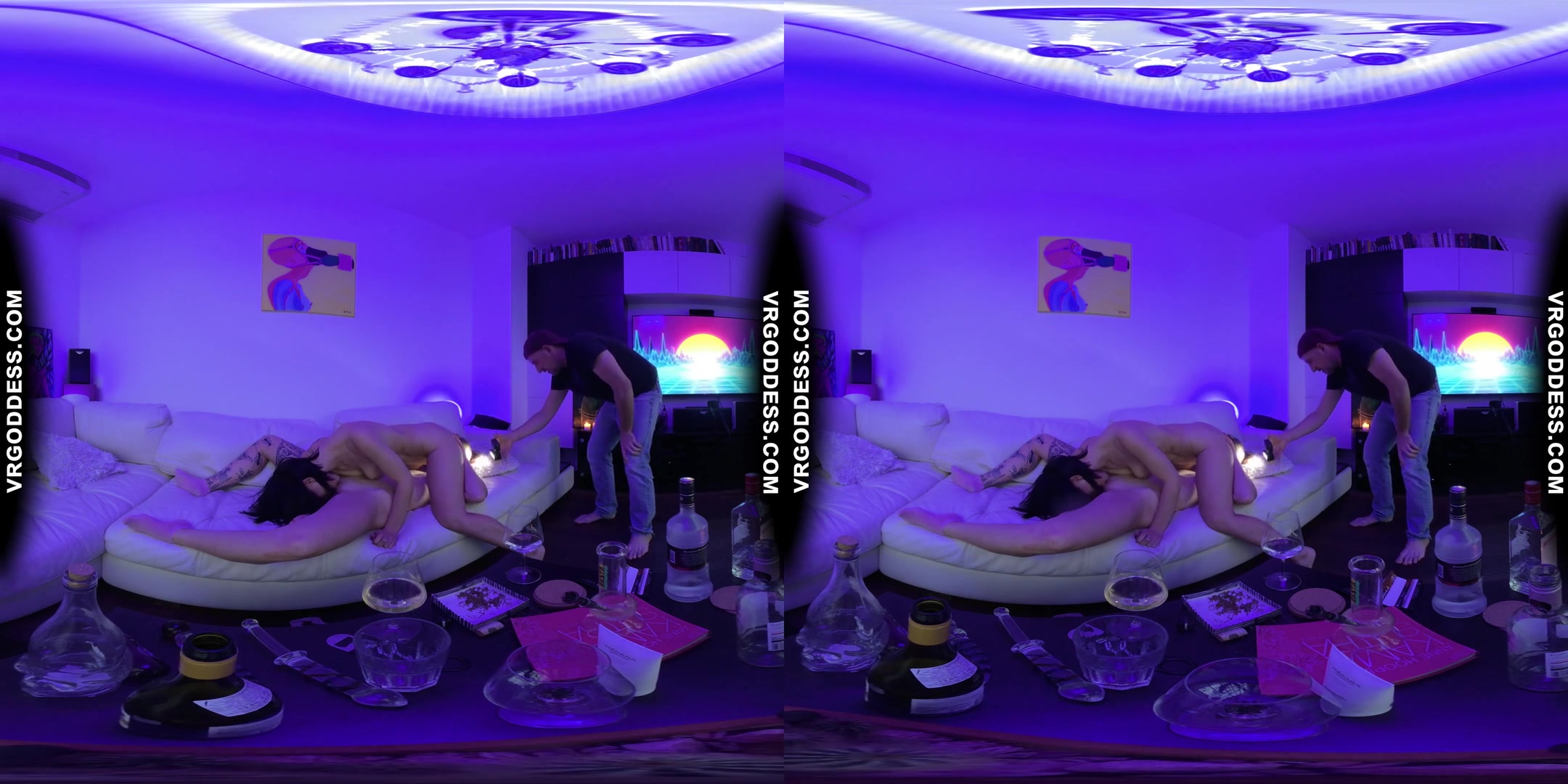 Black Light Chilling With Lesbians Alex And Blake Pussy Licking Drinking Lesbo Private Party