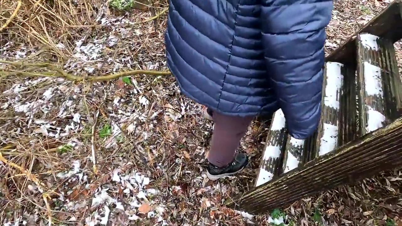 Beating Her Tits In The Snow