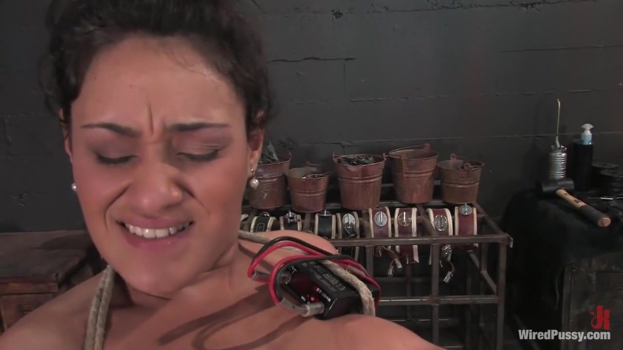 Charlie's Natural 34 DD's get tied and shocked!
