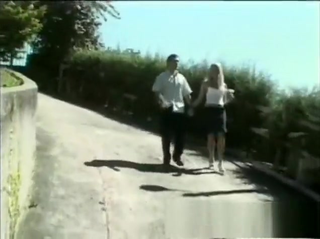 blonde TS babe fucks A lad Outdoor