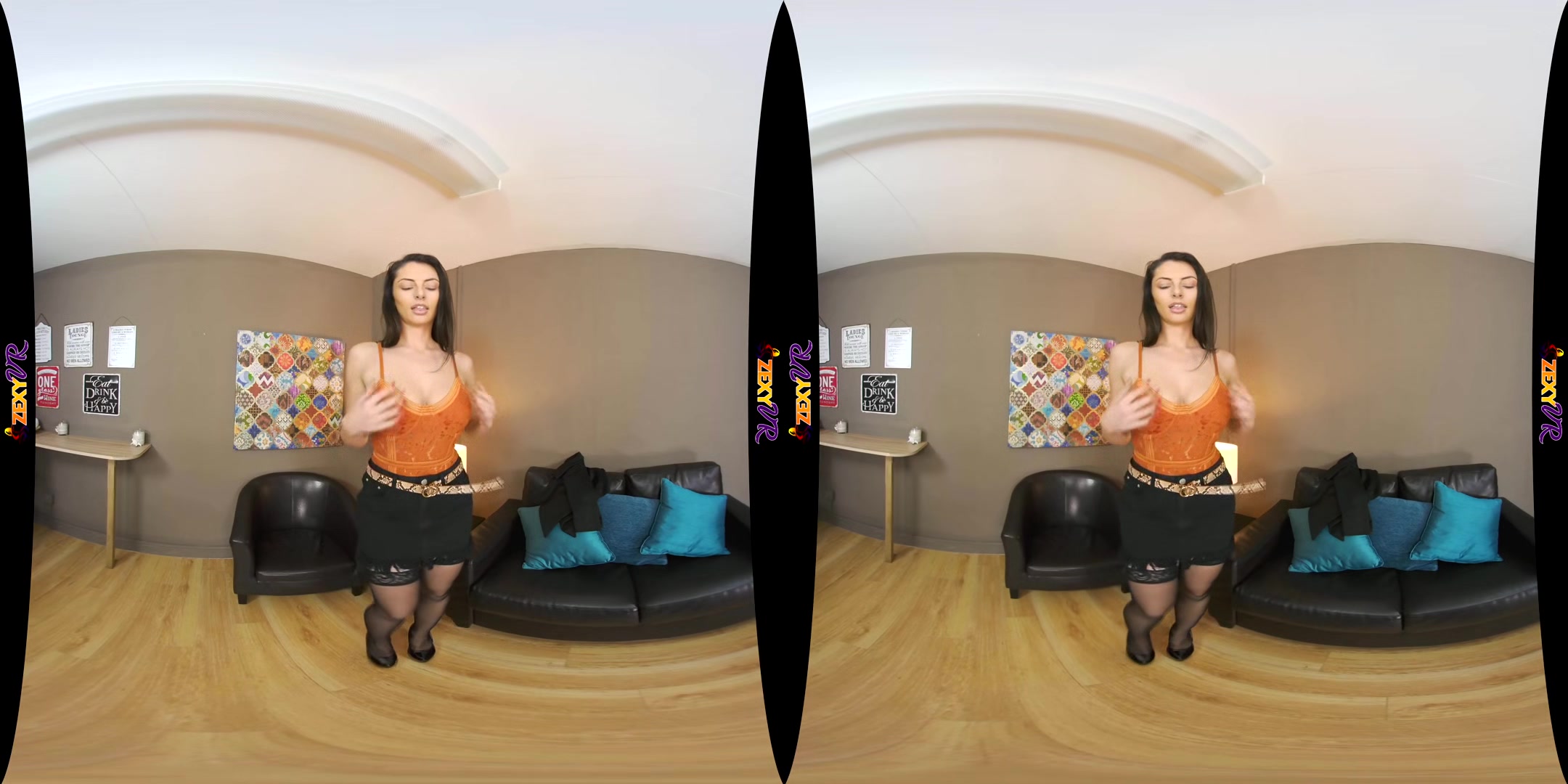Orange Is The New Black - Big Tits Brunette Sexy Secretary Striptease Vr
