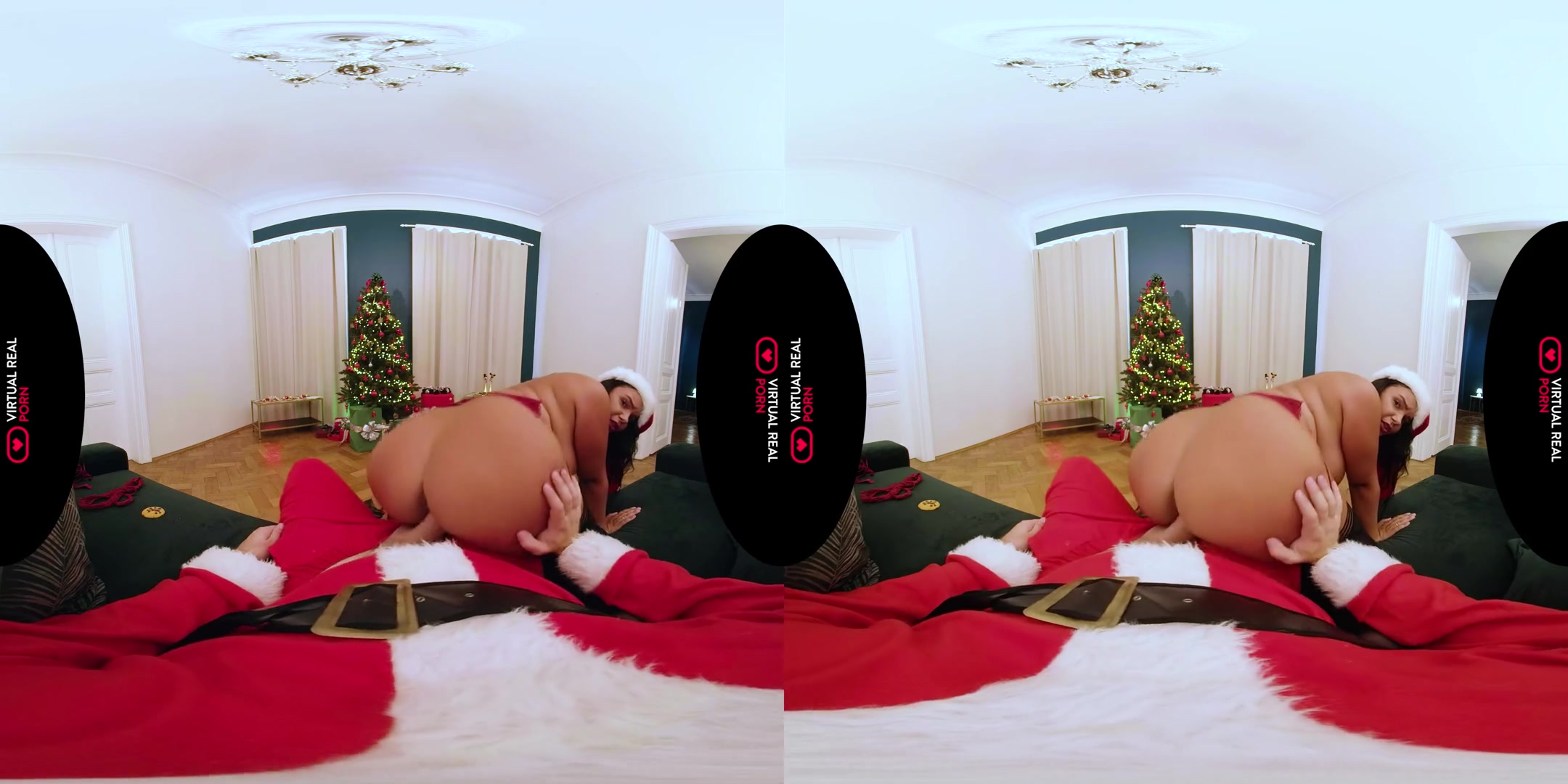 Stealing Santa' Cookies and Cream - Huge Tits Cutie Fucks in POV VR
