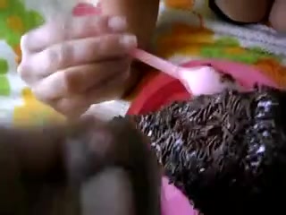 Brazilian slut wants to eat chocolate cake with guy's tasty jizz