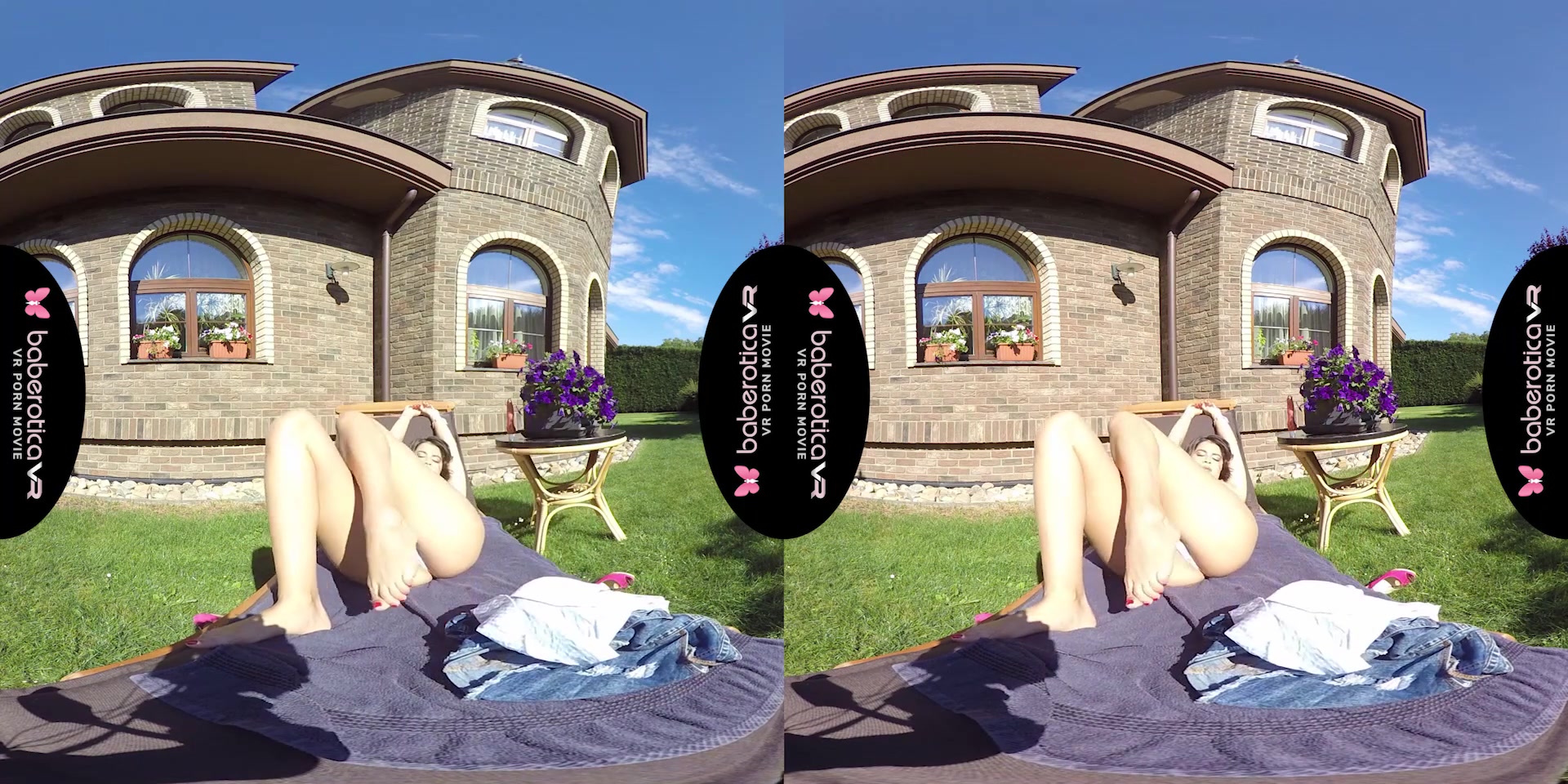 Lady Dee is in our back yard naked getting some sun - BaberoticaVR