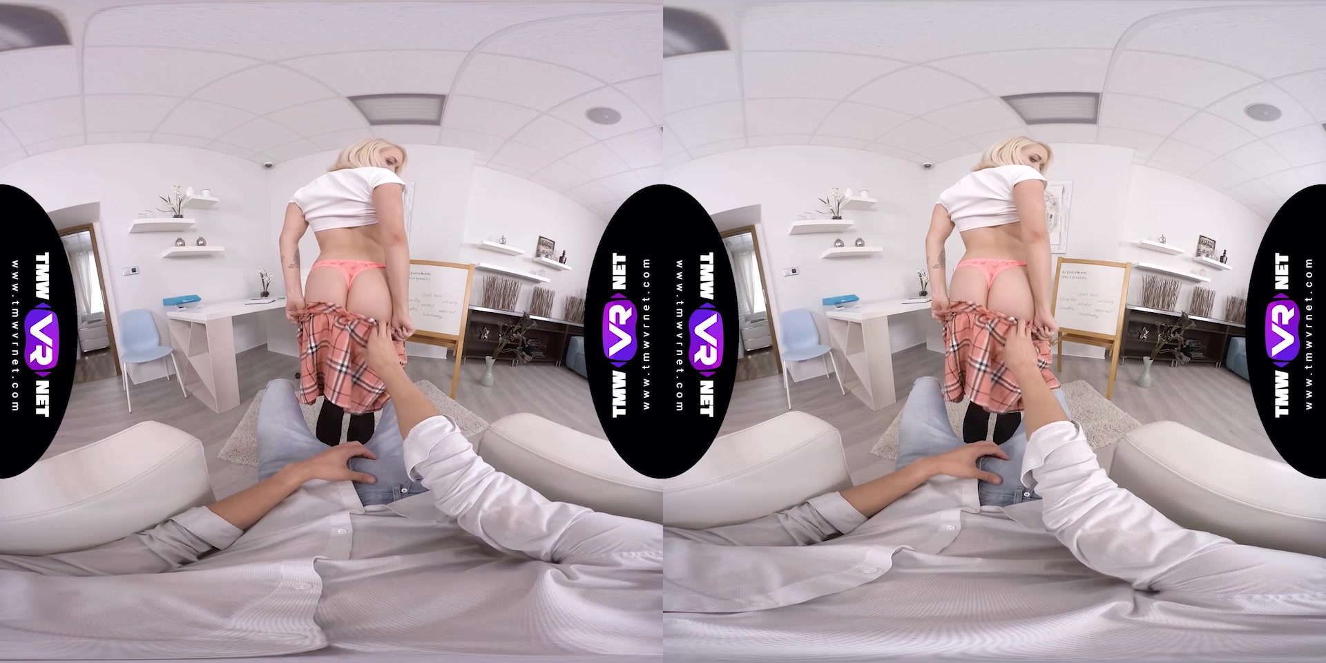Blonde fucks way through lesson - TmwVRnet