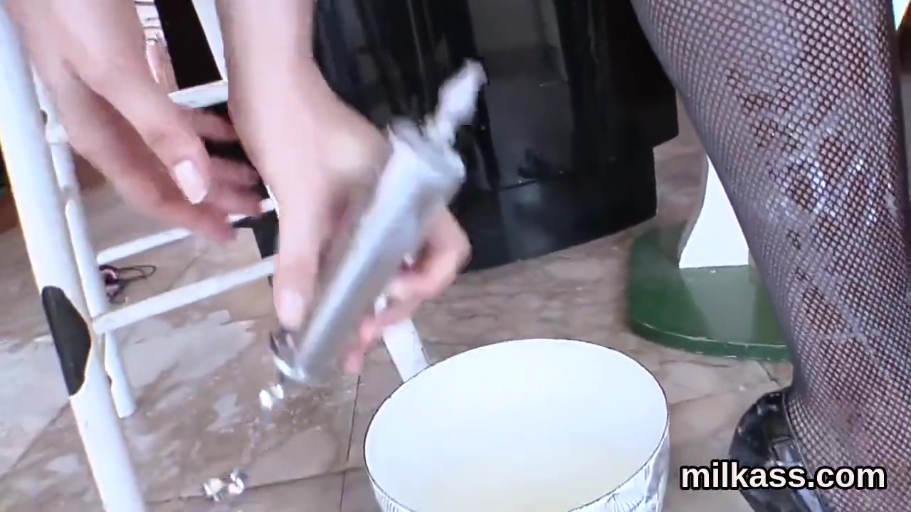 Hot Lesbians Fill Up Their Huge Butts With Milk And Squ
