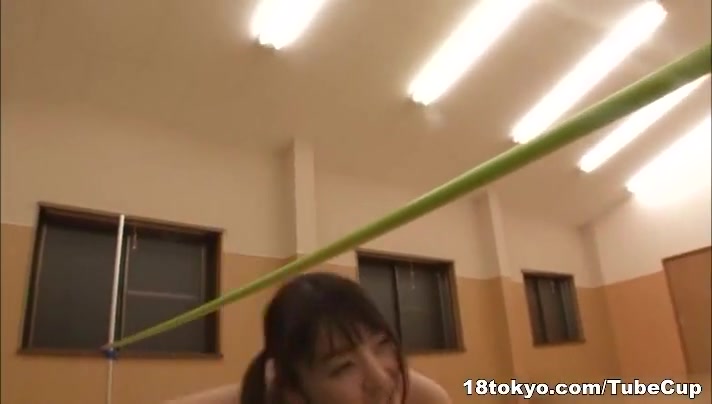 Cute Japanese teen 18+ Tsubomi with small tits has fun with sex toys