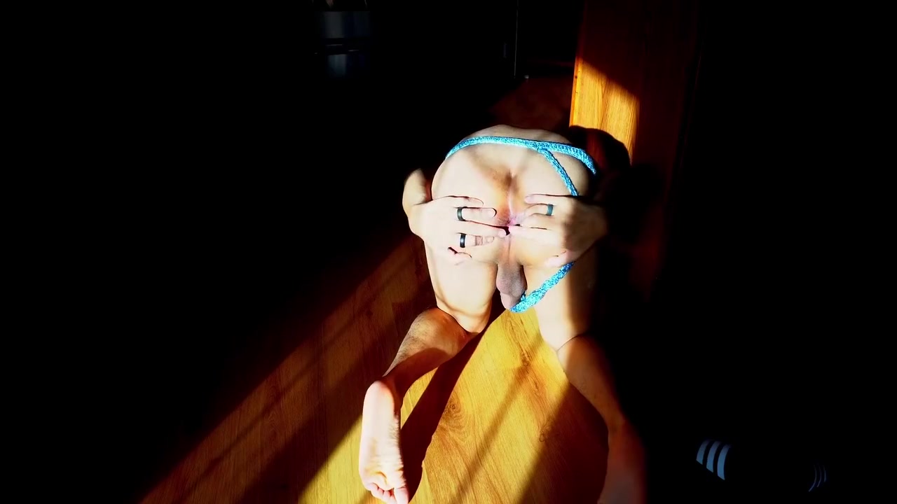 Creative Little Twink Shows Tight Pink Hole In His Homemade Thong