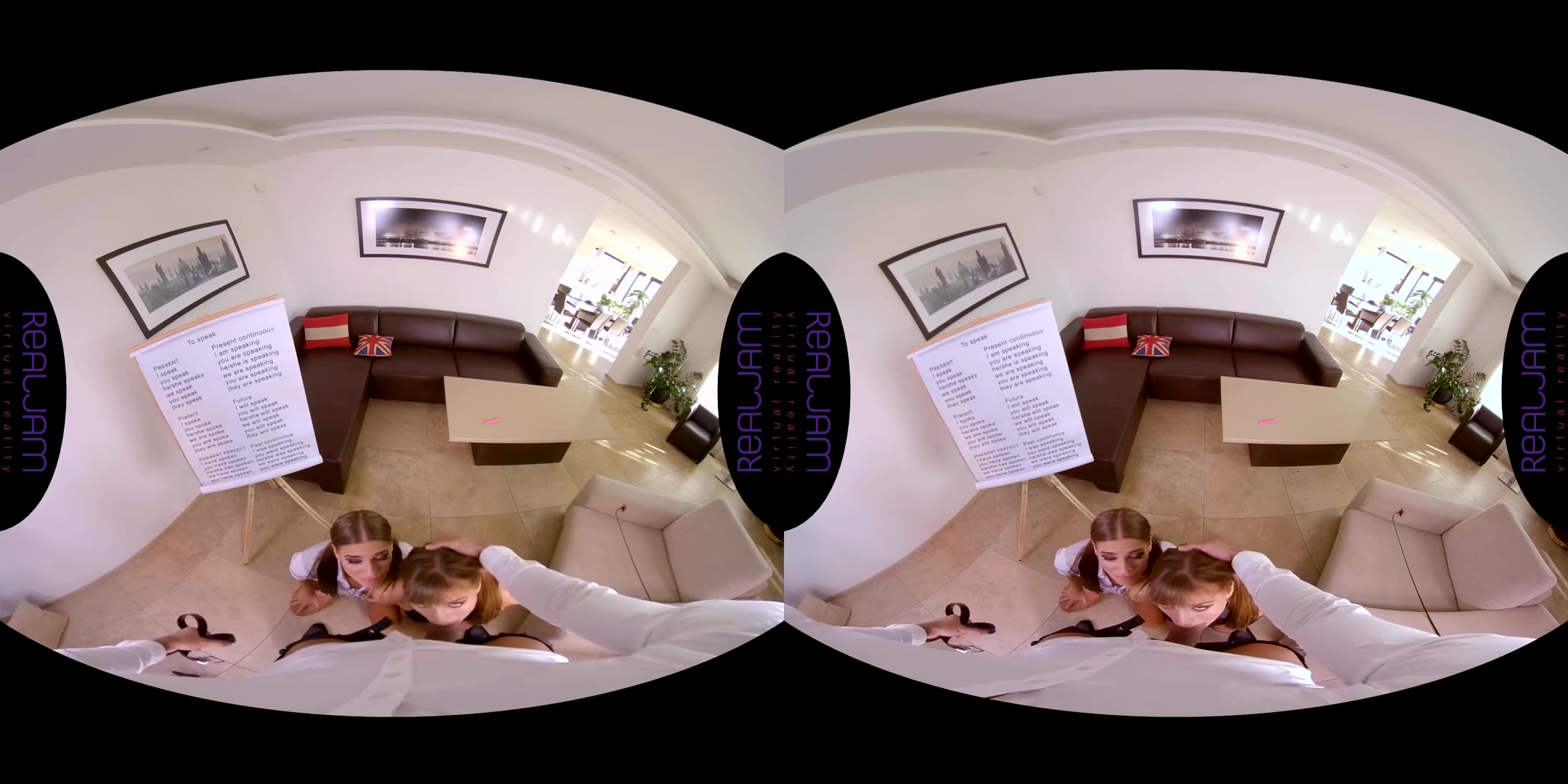 Eveline Dellai & Silvia Dellai in English Lessons - RealJamVR