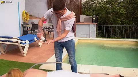 Naughty MILF gets fucked by her toyboy neighbour