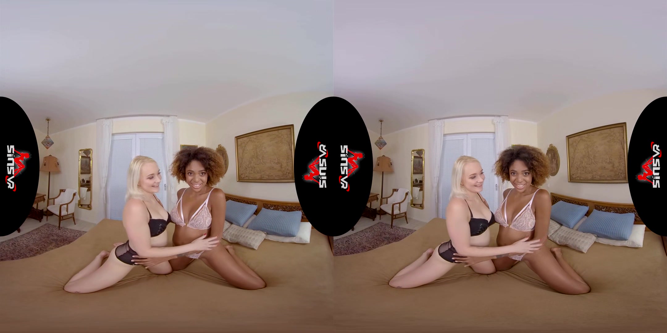 Marylin Sugar & Luna Corazon - Sweet; Interracial Lesbian Voyeur 3d Porn
