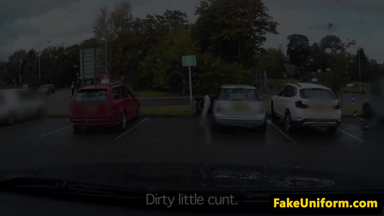 reality brit slut cumshowered and tricked by fake cop