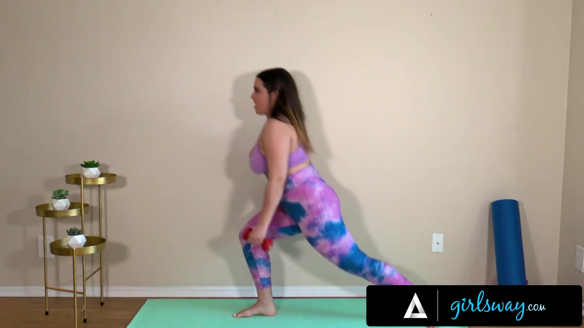 GIRLSWAY - Big Chested Trainer Natasha Nice Has Deep Fingering Session Alone During Training Tape