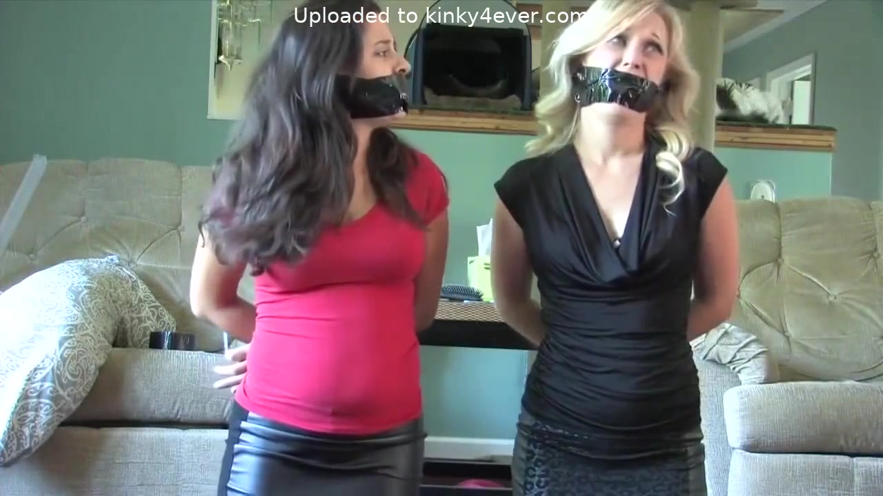 Two Girls Captured Zip Tied And Tape Gagged
