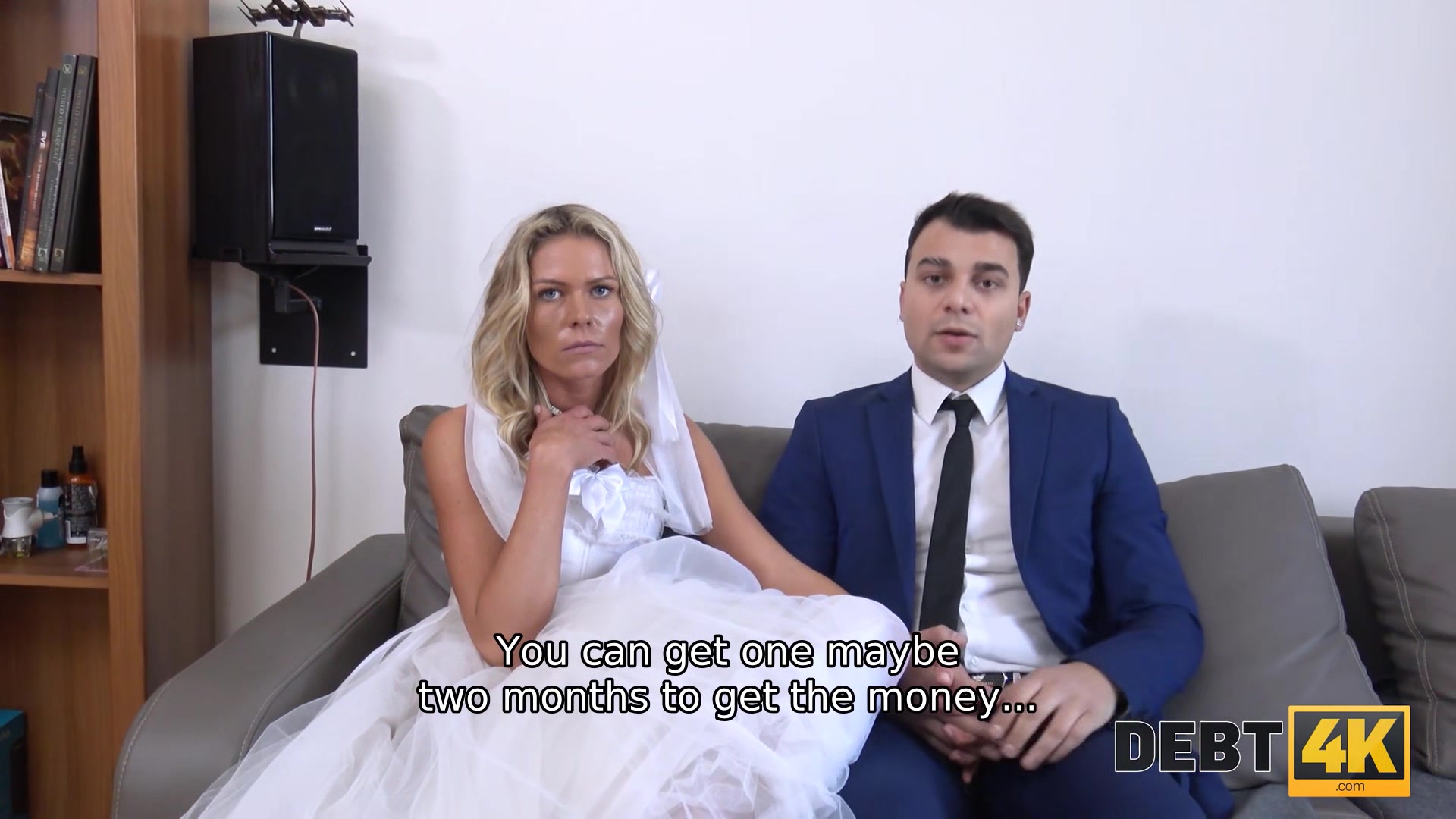 DEBT4k. Blond bride dragged into sex with loan shark near her groom