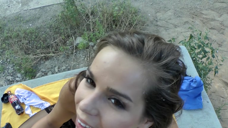 A young girl took off and fuck on the street