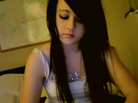 Pretty young lady feels alone and filmed for us her tits