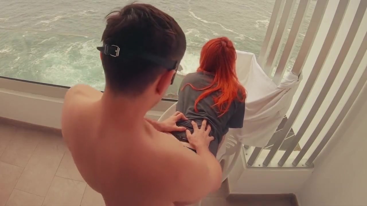 First Sex on Vacation - He CUMS in 30 SECONDS! Hotel Balcony Ginger PAWG