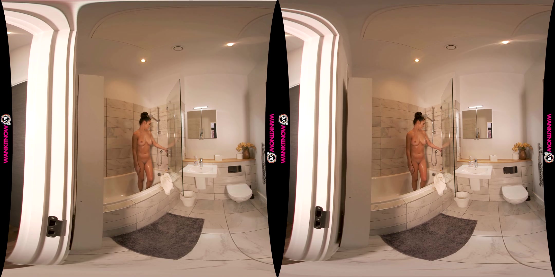Soap Up And Wank For Me - Cute Brunette Solo - SexLikeReal
