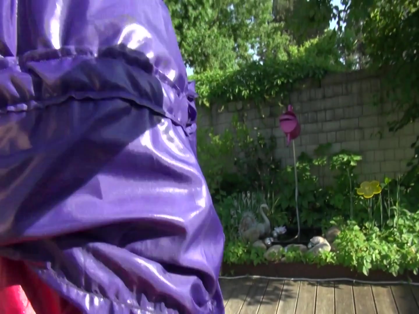 Watch Sandra Bound, Gagged And Nylonhooded In Her Shiny Nylon Rainwear