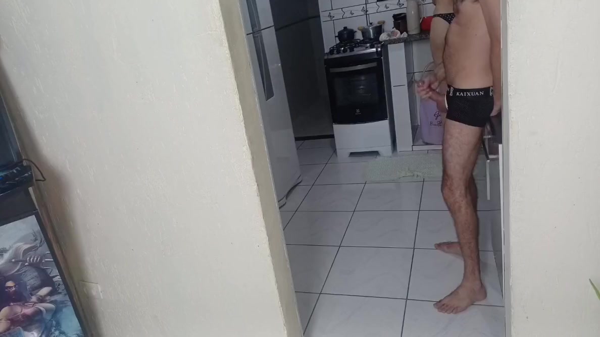 Risky Masturbating For Stepdaughter Who Was Cleaning House In Panties