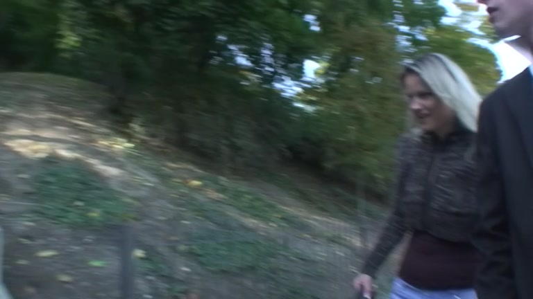 Outdoor sex scene with a blonde
