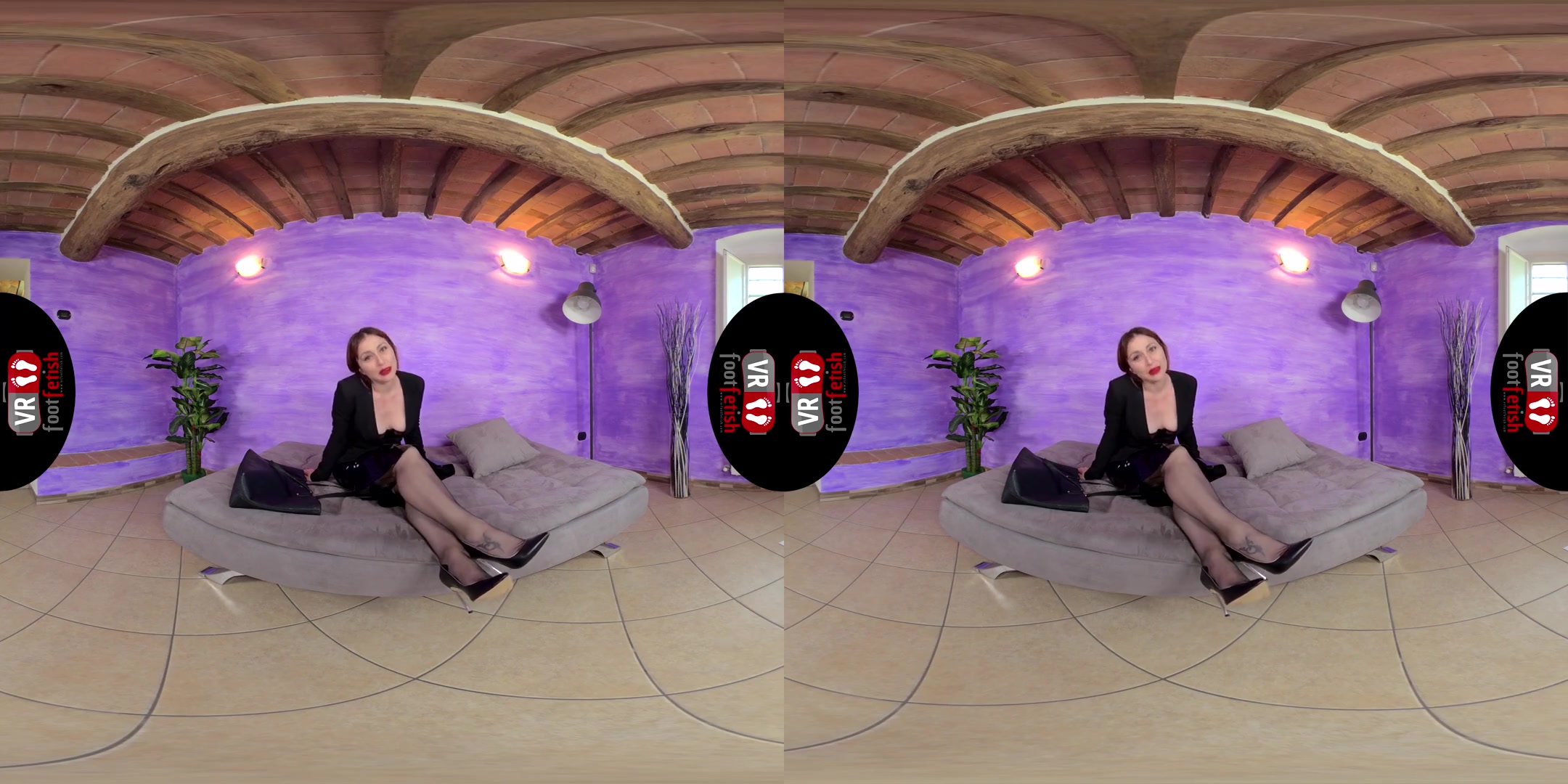 Strikingly Beautiful Ammalia Showing Off Her Fabulous Feet - Stockings Legs and Feet Fetish VR