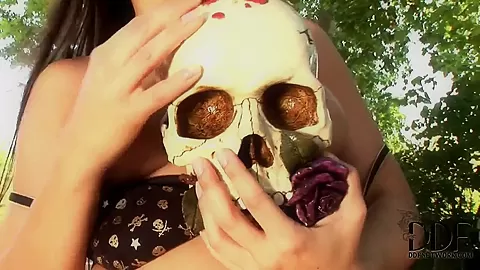 Eve Angel in anticipation of outside masturbation