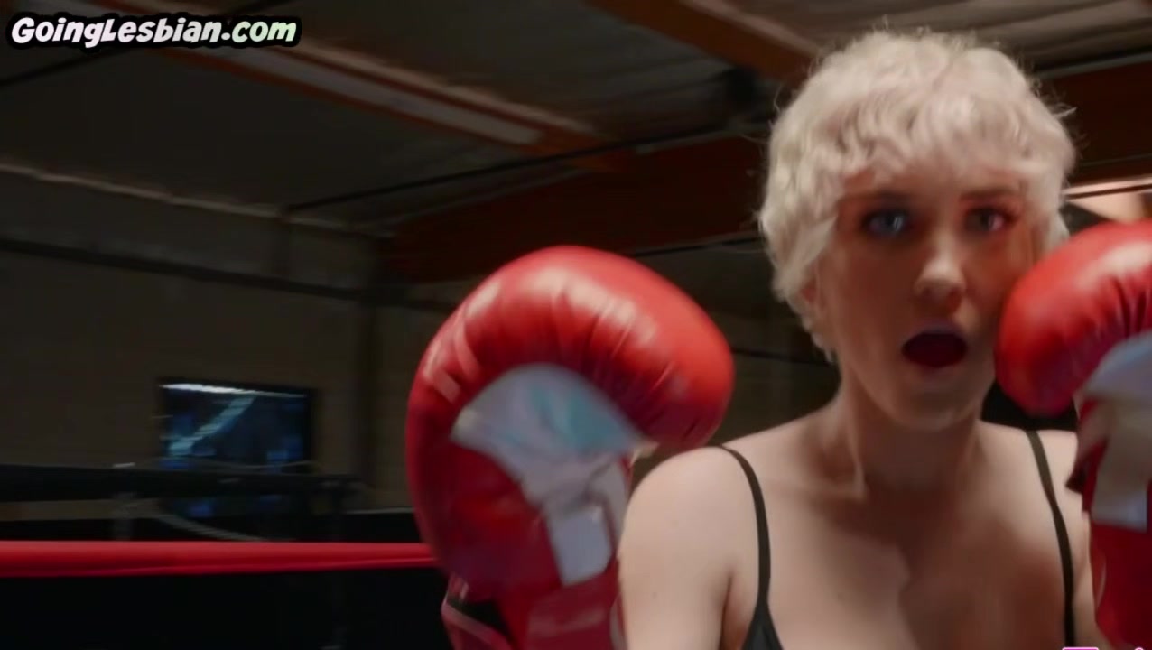 Wrestling blonde lady scissors big titted brunette babe
