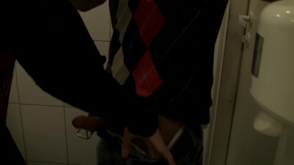 Hot and sexy couple fucking heavily in the public restroom